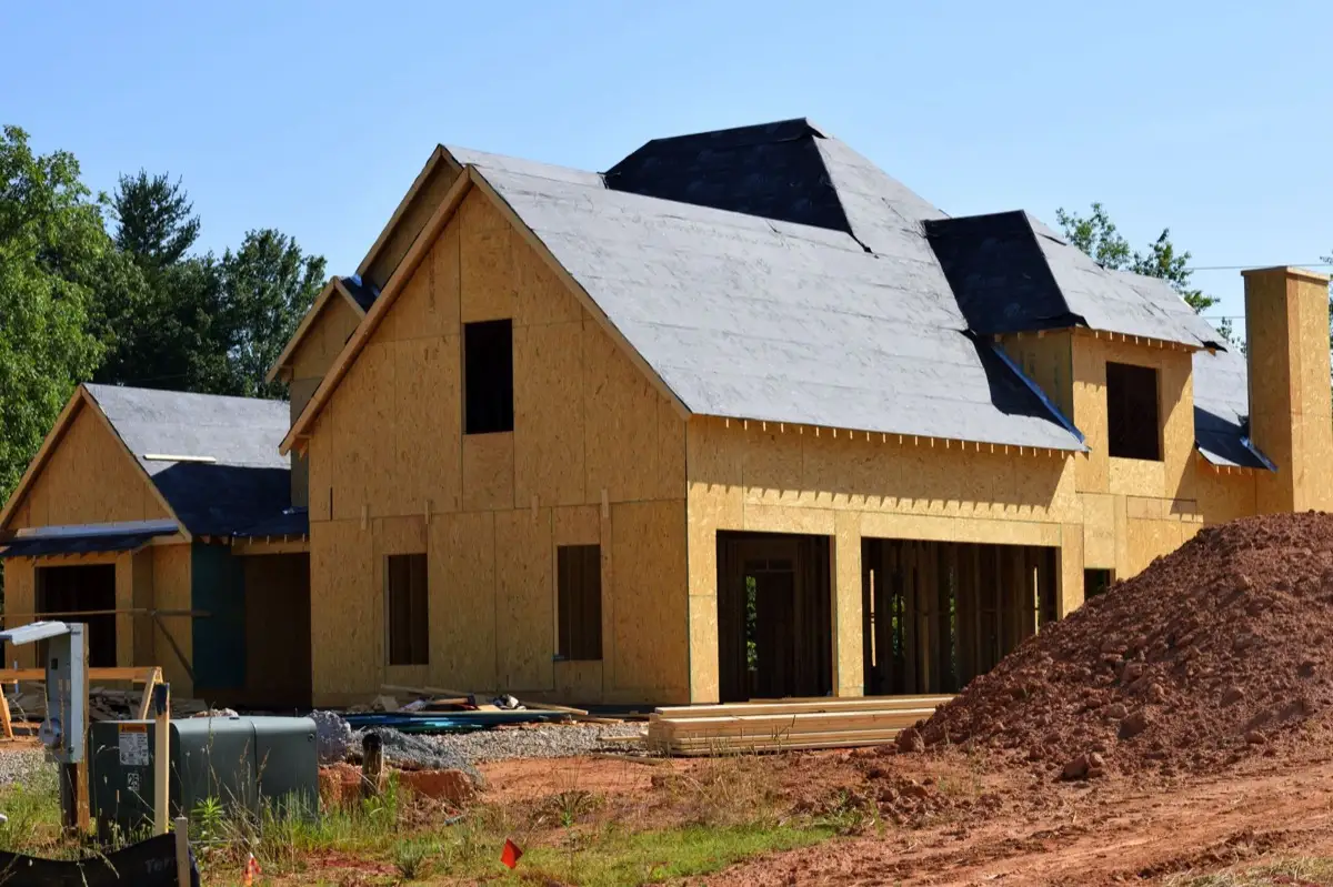 House with new roof decking and synthetic underlayment during a roof replacement in Waco, TX
